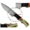 The Liberator by Rebel Wolf Damascus Forged Steel Bowie Knife Ram Horn Handle